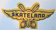 DAYTON, OH. -  SKATELAND Roller Club Skating RINK Sticker / label , winged skate