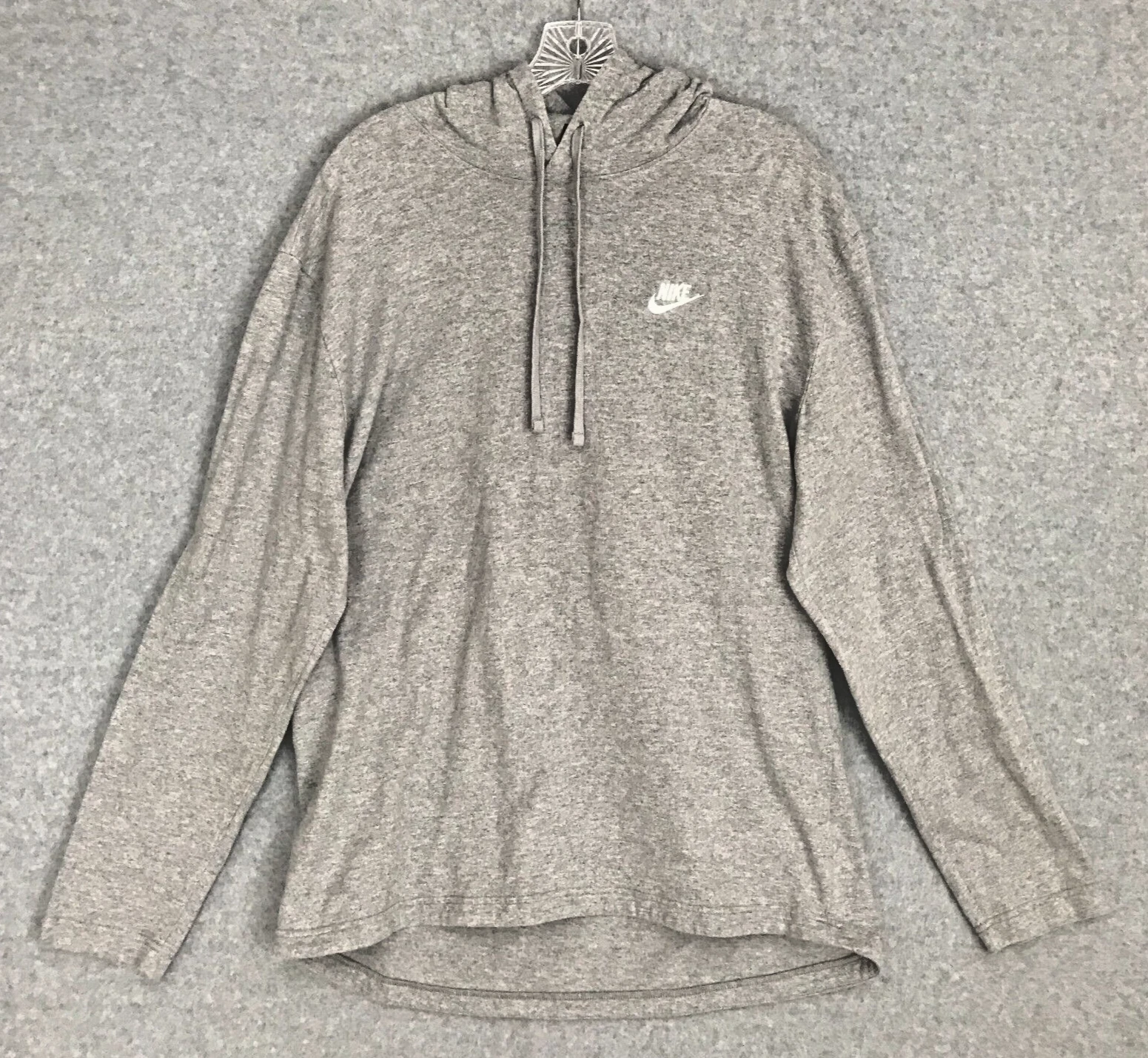 Nike Hoodie Womens XL Gray Lightweight Sports Pullover Embroidered Logo Swoosh