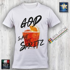 T-shirt Uomo Maglietta GOD SAVE THE SPRITZ COCKTAIL BARMAN SUMMER HAPPINESS