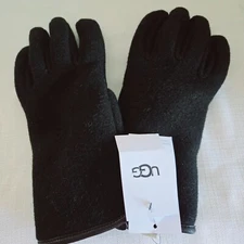 NEW MENS LARGE BLACK UGG FABRIC TECH WOOL SHERPA LINED GLOVES SMARTPHONE $85