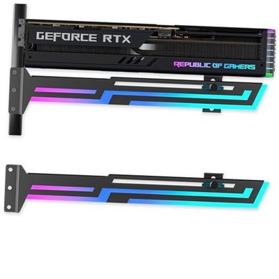 ARGB GPU Support Bracket, Universal 16.8M RGB Modes Graphics Card GPU Black