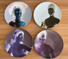 Bernardaud Portraits Classiques Dinner Plates 10.6" Set Of 4 Made In France RARE