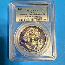 2026 Niue 1 Mermaid Earth Reflection .999 Silver Reverse Proof PCGS PR70