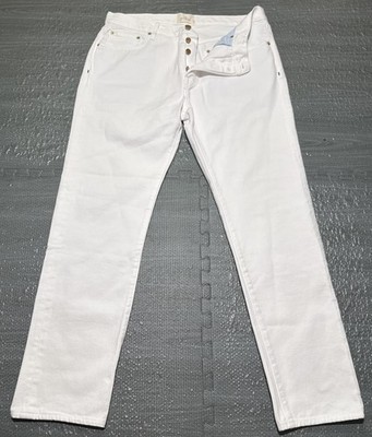 Sid Mashburn Jeans Cotton Button Fly Mens 36x30 White Denim Pants Made USA