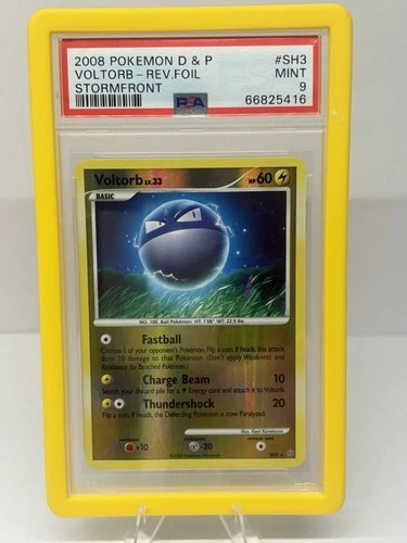 PSA 9 Pokemon Diamond & Pearl Voltorb Reverse Foil Stormfront shiny SH3 Vintage