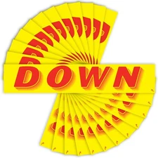 Versa-Tags Down Windshield Stickers 12 Pack Dealership Advertising Yellow,red 