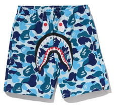 A Bathing Ape BAPE "ABC Camo Shark Sweat Shorts" Azul 1M30-153-004 Talla L