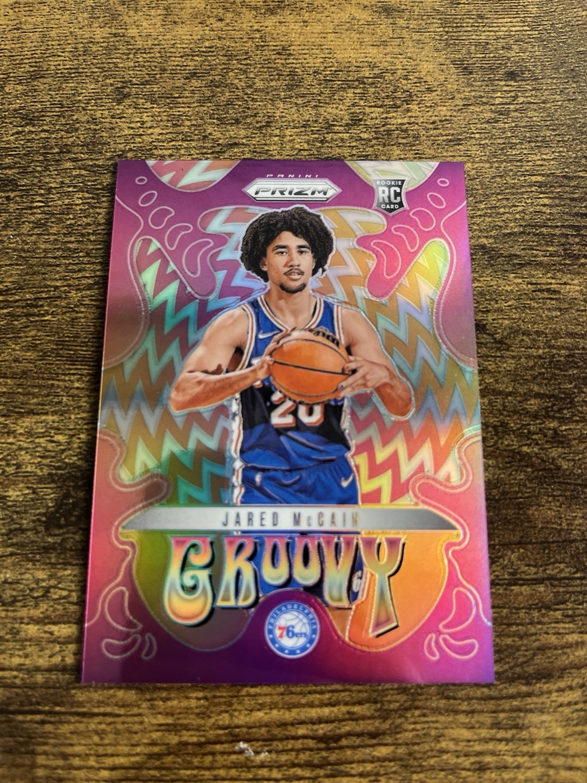 Jared McCain 2024-25 Panini Prizm Groovy Rookie Card #9 Case Hit SSP RC
