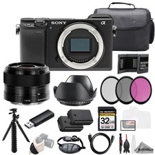 Sony Alpha a6400  Sony E 35mm f/1.8 OSS Lens 32GB  Ext Bat 3 PC Filter- Kit