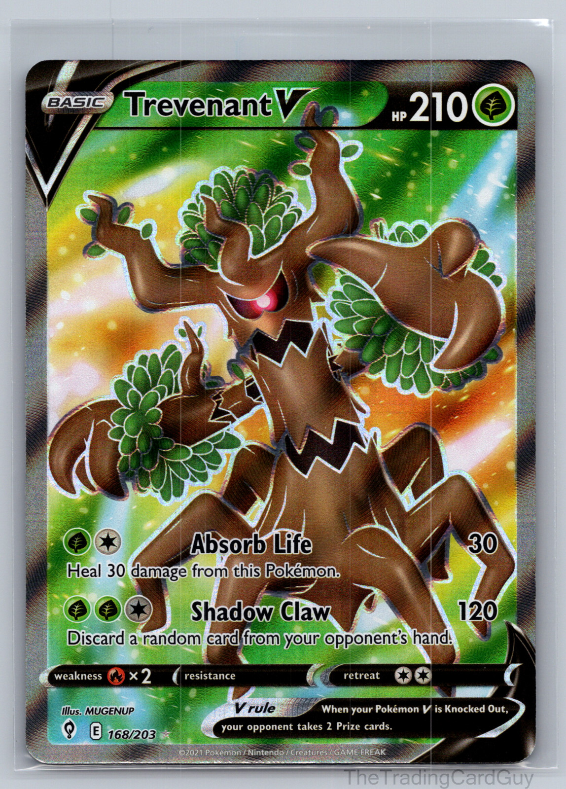 Trevenant V 168/203 SWSH07: Evolving Skies Pokemon Card NM