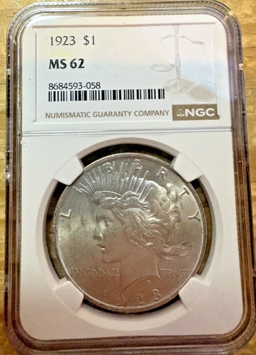 1923 Peace Silver Dollar MS62 NGC U.S. $1 Coin
