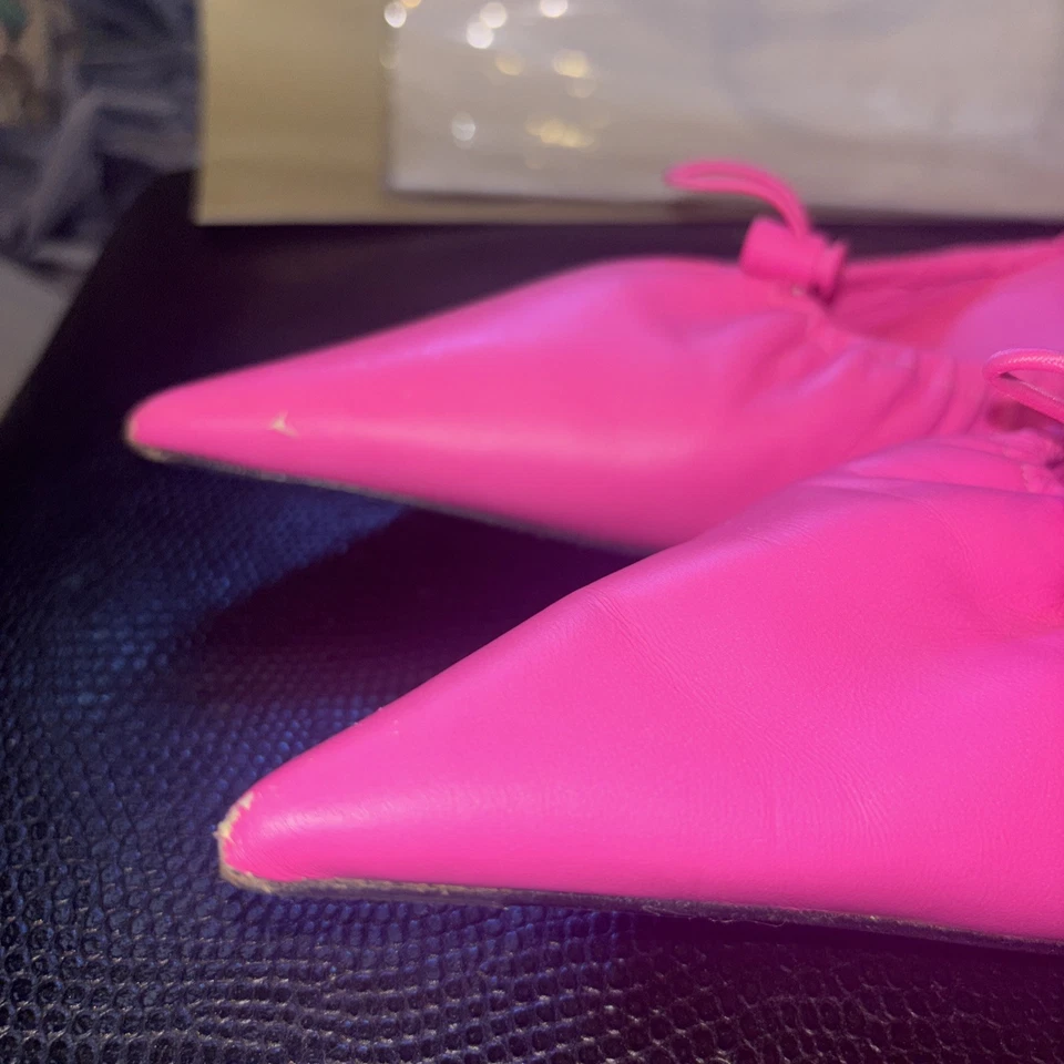 Balenciaga Hot Pink Kitten Heel Pointed Toe - Image 3 of 4