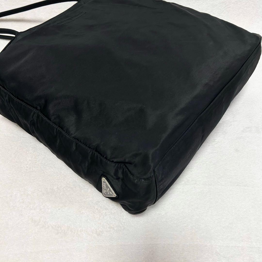 PRADA Nylon Tote Bag Black Triangle Logo Authentic Used Handbag thumbnail 11