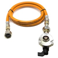 1,5M Lpg Hochdruck-Gasschlauch Orange + 20Mm Clip-On Adapter 21,8Mm Lh