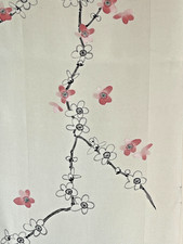 KIMONO VINTAGE SILK CREPE; SAKURA ;CRAFT CHILDRENSWEAR; 36CM X 167 CM