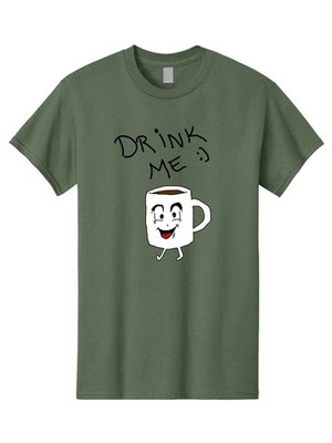 Drink-Me Mens Graphic Tee, 100% Cotton, Casual Summer Wear