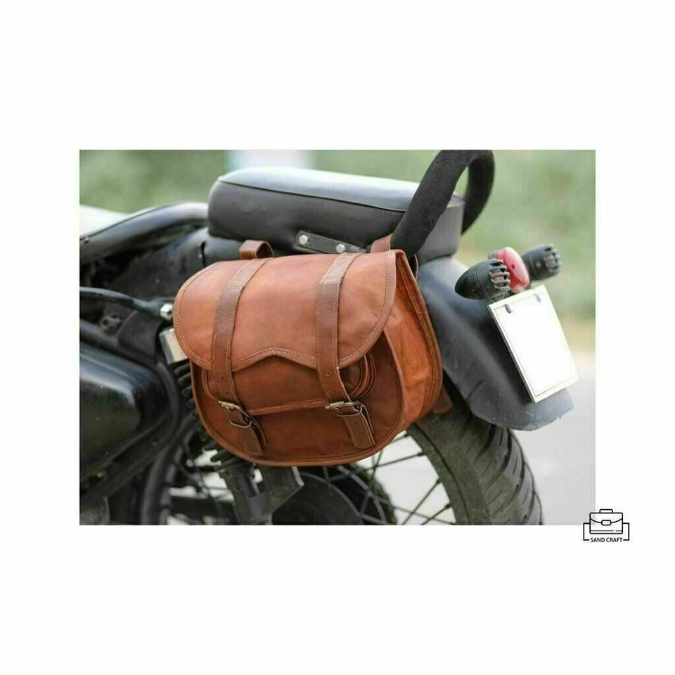 Leder Motorrad Packtaschen Seiten Satteltasche Tasche Satteltaschen Braun... - Bild 1 von 4