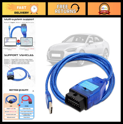 OBD2 Diagnostic Cable with FT232RL Chip, 2-in-1 Scanner Tool for Audi, Fiat, Alf