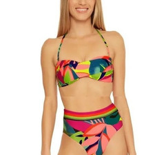 Trina Turk Swim 92 Rainforest Bandeau Bikini Bra TOP ONLY Size 4