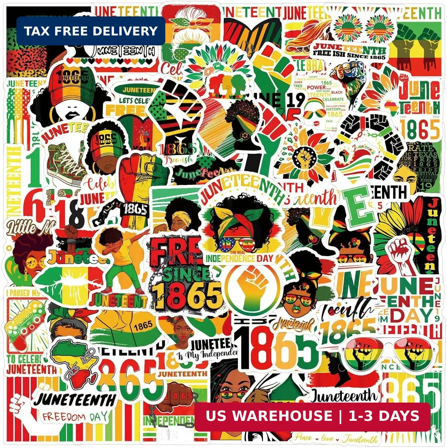 110 Pieces Juneteenth Freedom Day Stickers for Kids Black Independence Day Stick