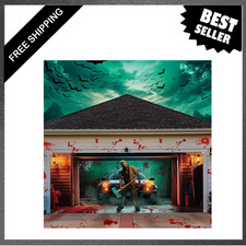 Halloween Garage Door Banner, 7 x 16 ft Polyester Decor, Halloween Party