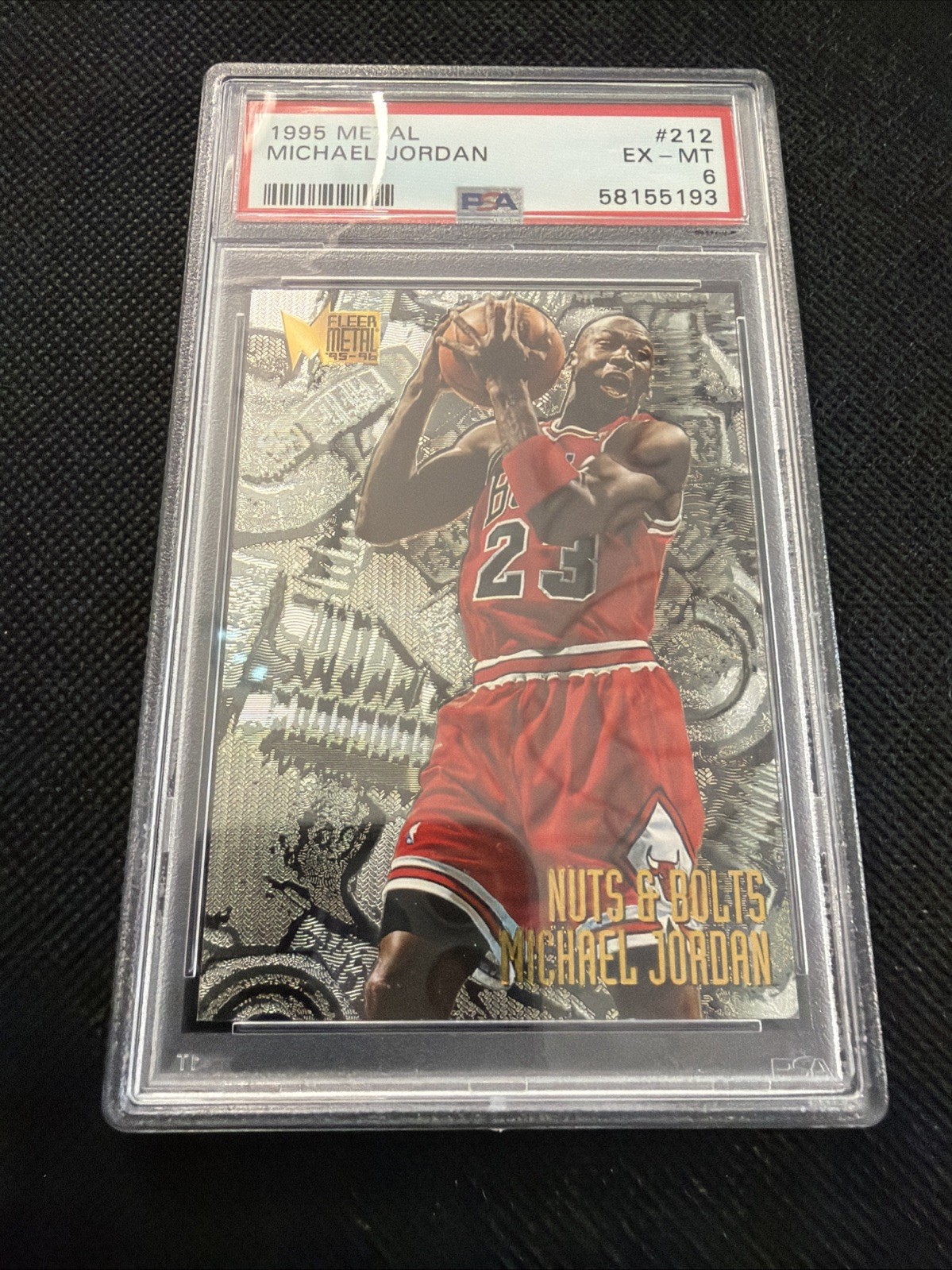 Michael Jordan 1995 Metal Nuts & Bolts #212 - PSA 6 - Nice Clean Slab view 3