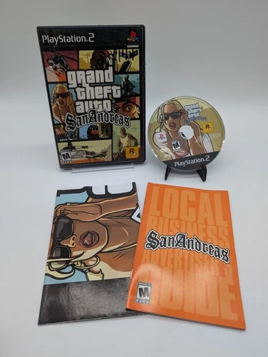 Grand Theft Auto: San Andreas (Sony PlayStation 2, 2004) Complete With Map