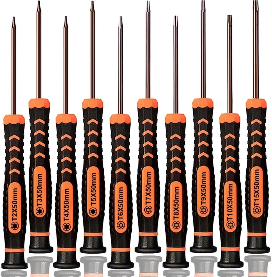 10-Piece Magnetic Torx Screwdriver Set T2-T15 for Precision Electronics Repair - Image 3 of 4