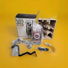 📞 Crosley CR55 302 Wall Phone – Silver Push Button Dial – w/ Manual NEW