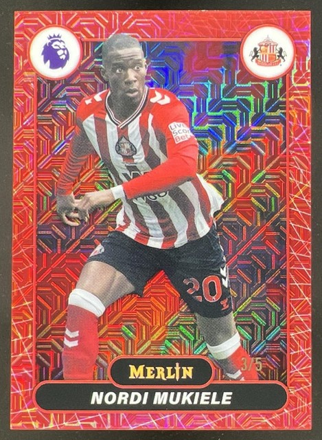 2026 Topps Merlin Premier League Nordi Mukiele Red Mojo Refractor #/5 Sunderland