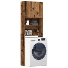 Mobile Lavatrice Nero 64x24x190 cm in Legno Multistrato vidaXL