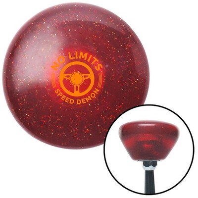 Orange No Limits Red Retro Metal Flake Shift Knob w/ M16x1.5 Insert Shifter