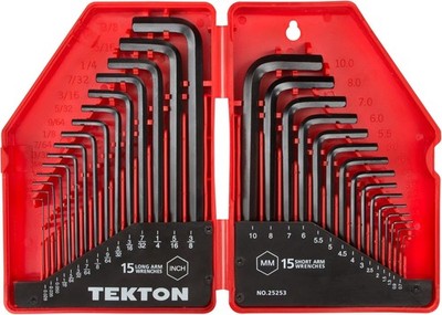 TEKTON 25253 Innensechskant-Schlüssel-Satz, Zoll/Metrisch, 30-teilig
