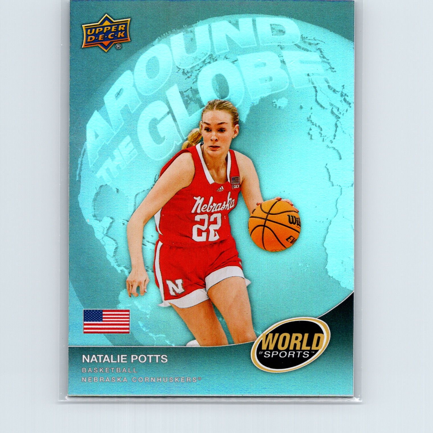 2025 Upper Deck World of Sports Natalie Potts #ATG-NP Around the Globe Nebraska