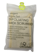 Aquis Original Indulgent Beauty Exfoliating Back Scrubber Linen 4" x 30.75"