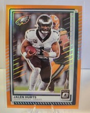2025 PANINI DONRUSS OPTIC JALEN HURTS /299  ORANGE PRIZM #14 PHILADELPHIA EAGLES