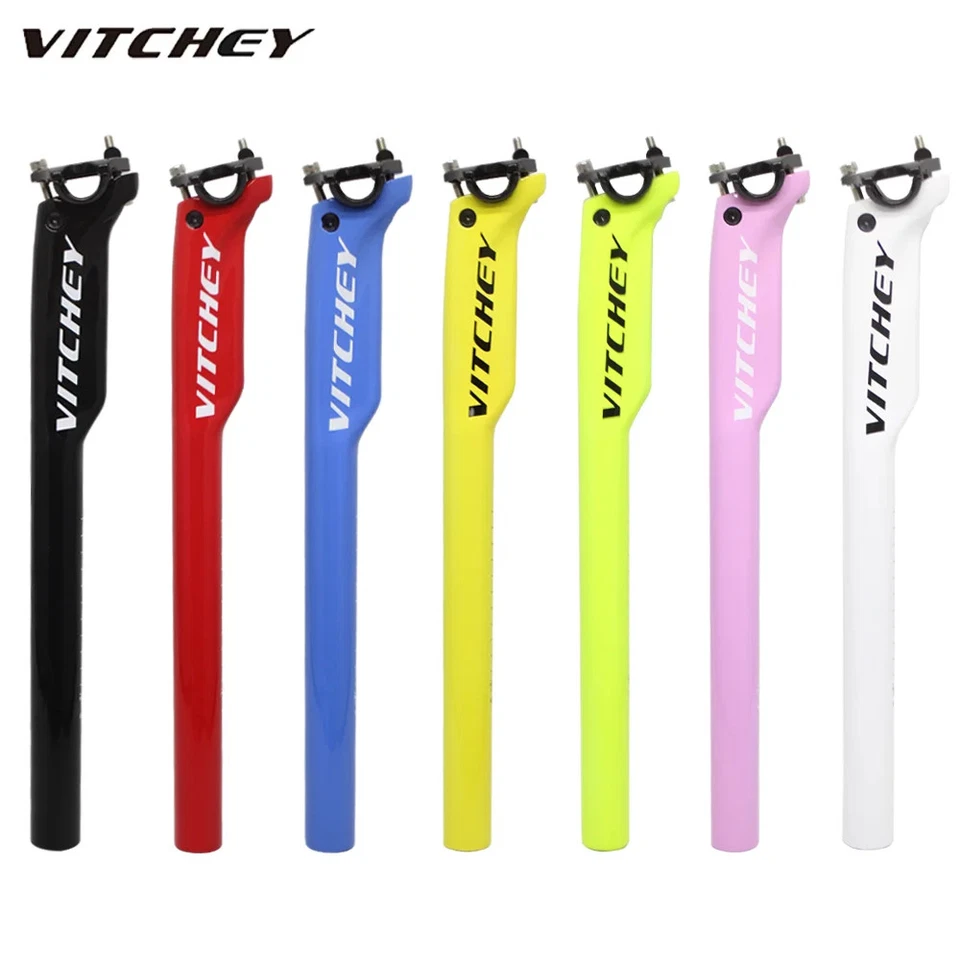 Tubo de asiento de bicicleta de carbono 27,2/30,8/31,6*350/400 mm Foto 2 de 4