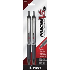 Precise V5 RT Refillable Rolling Ball Pens, Extra Fine 0.5Mm Black 2-Pack 26050