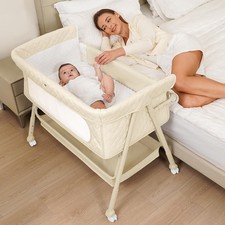 Baby Crib for Newborn, Baby Bassinets Bedside Sleeper with Breathable Mesh  ...