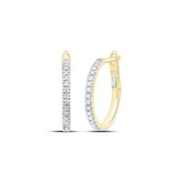 JFL Diamonds 10K Gelbgold Damen Diamant-Oval Creolen 1,5Mm 0,10 Ct