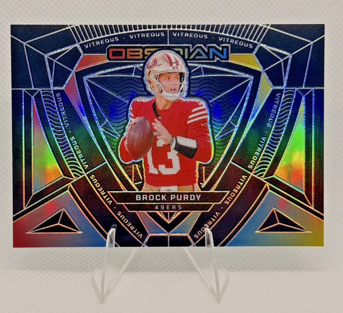 Brock Purdy Vitreous Case Hit 2024 Panini Obsidian SSP 49ers #15