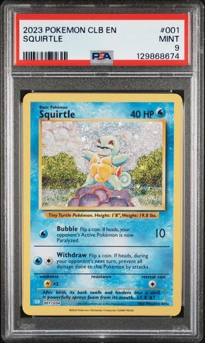2023 POKEMON CLB-CLASSIC BLASTOISE & SUICUNE EX DECK #001 SQUIRTLE PSA 9