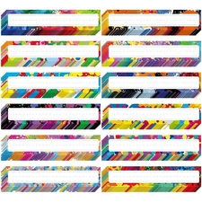 72 Pcs Classroom Desk Name Plate Tags Colorful Nameplates Confetti Labels wit...