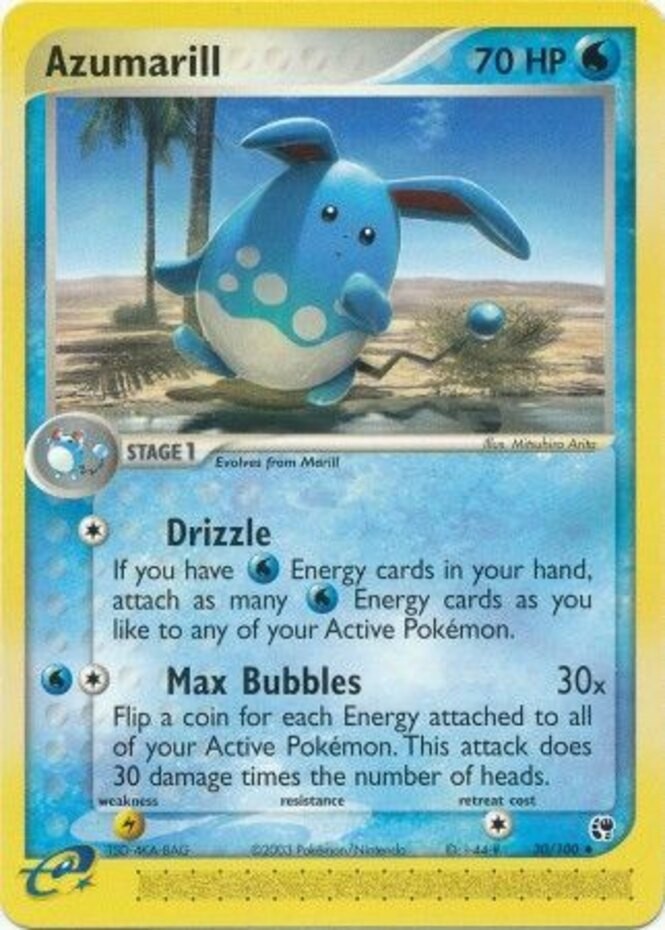 1x Azumarill - 30/100 - Uncommon NM-Mint Pokemon EX - Sandstorm