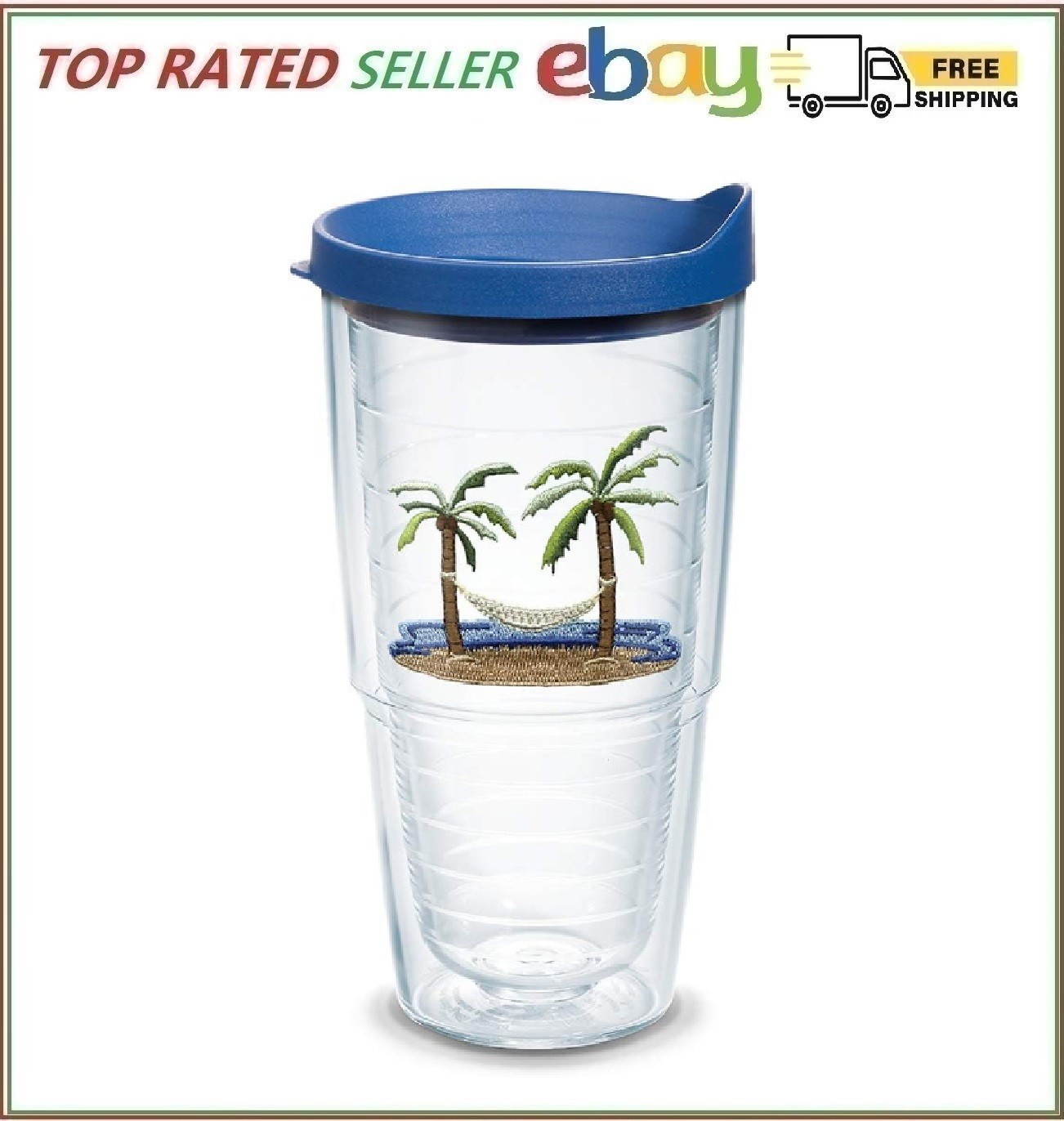 Tervis Palm Tree & Hammock Scene Made in USA Double Walled I