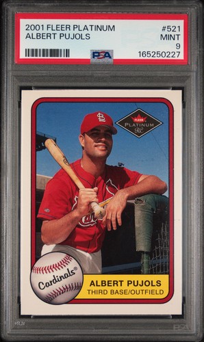 2001 FLEER PLATINUM #521 ALBERT PUJOLS ROOKIE RC PSA 9
