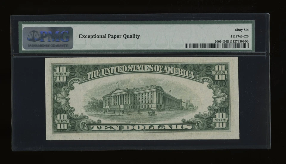 DBR 1934-D $10 Scarce Minneapolis Gem Fr. 2009-I PMG 66 EPQ Serial I46718411A - Image 2 of 2