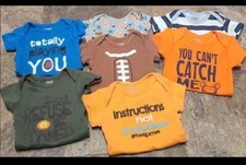 7 Onesies Baby Boy One-Piece 3M Sleeper Body Suit Lot of 7 Pcs 0-3 Months
