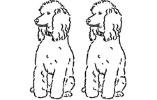 Poodle Dog Graphic Two 6" Black Vinyl Decals Car Truck Windows Tablet Laptop
