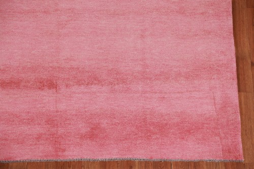 Modern Pink Solid Design Gabbeh Vegetable Dye Area Rug 6x9 Handmade Wool - Picture 5 of 16
